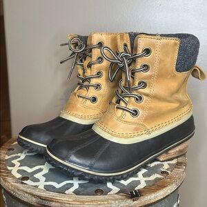 Sorel Slimpack II Mid Lace Up Waterproof Boots Tan Leather Womens 7 UK 5 EU 38